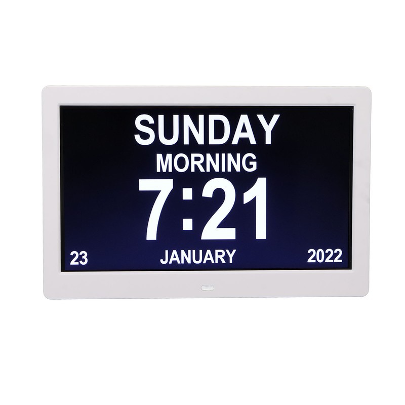 Digital Photo Frame 10in 1024x600 LCD Alarm Clock Remote Control