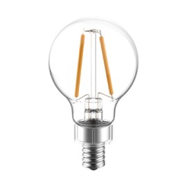 GE Lighting 31914 Clear Finish Light Bulb Reveal HD Dimmable LED Decorative G16.5 Globe 4.5 (40-Watt Replacement), 290-Lumen Candelabra Base, 2 Count (Pack of 1)