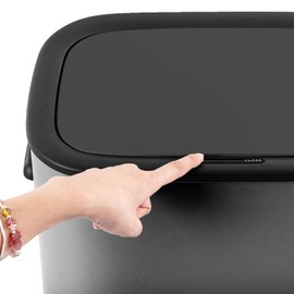 GarveeHome Sensorcan 13 Gallon Trash Can, Stainless Steel Automatic Trashcan for Home Office Bedroom Living Room Garage Large Capacity Space-Saving Trash Bin, Without Inner Bucket, Grey