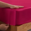 ROOEE Satin Silk Fitted Sheet with Pillowcase Set Breathable Soft