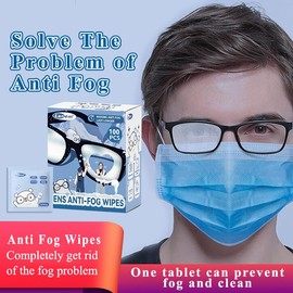 (100 PCS) Anti-Fog Wipes for Glasses, Lens Wipes for Eyeglasses,Eye Glasses Cleaner Wipes,Lens Wipes for Glasses/Sunglasses,Screen Wipes,Lens Wipes Individually Wrapped