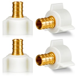 PEX Fittings 1/2" inch X 1/2" PEX Female NPT Threaded Swivel Adapter Brass Crimp Fittings PEX Sink Plumbing Fittings RV PEX Faucet Connector for PEX Tubes (4 Pieces)