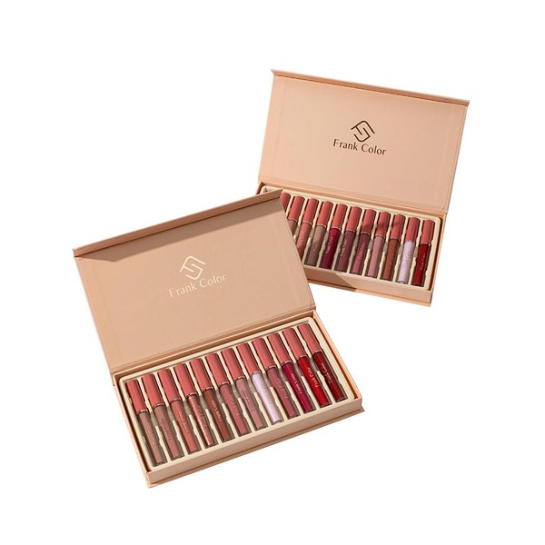 Frank Color 12Pcs Lip gloss Collection Makeup Set, Shiny Smooth