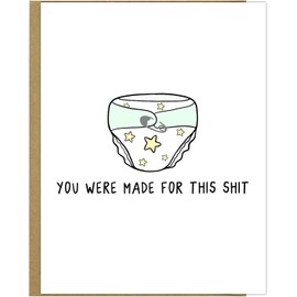 rockdoodles Funny Baby Shower Card You Were Made For This Sh** | Dad to Be Card & Father To Be Card, Dad Baby Shower Gifts, Soon To Be Dad Fathers Day Card & New Dad Fathers Day Card (Made For This)