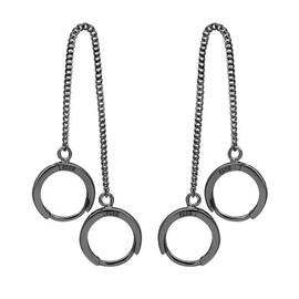 ANDPAI Unique Corn Chain Hoop Earrings Gold Silver Plated Double Piercing Earrings Dainty Small Huggie Hoop Minimalist Chain Cuff Earrings for Women Men Jewelry Gift, Metal