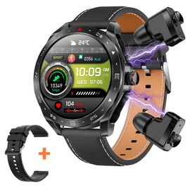 Smartwatch with Bluetooth Headphones, 2 in 1, 1.52 Inch Screen, Outdoor Sports Watch with Phone Function, Pedometer, Heart Rate/Sleep Monitor/Blood Pressure Monitor, Smartwatch for Android iOS