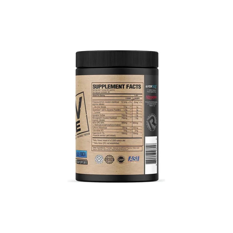 Raw Nutrition Pre-workout Pre Entreno 40 Servicios Sabor Blue Punch