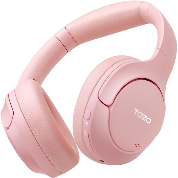 TOZO HT2 Hybrid Active Noise Cancelling Wireless Headphones, 60H Playtime Lossless Audio Over Ear Bluetooth Headphones, Hi-Res Audio Deep Bass Foldable Lightweight Headset for Workout