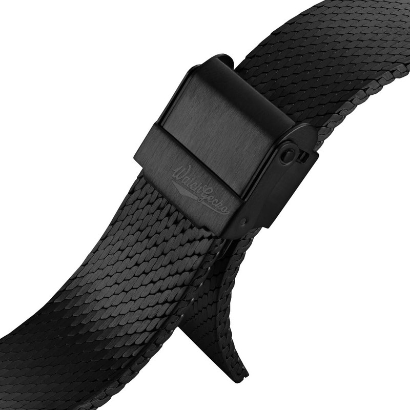 WatchGecko Calibre 1960 Mesh Watch Strap, Ultra-Flat Steel Band, Vintage-Inspired,