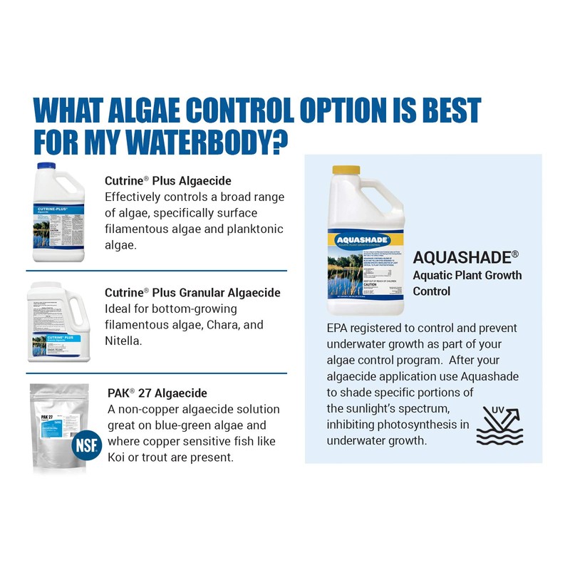 Aquashade Blue Pond Dye - 1 Gallon EPA-Approved Sunlight Blocker