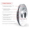 Dynamic Friction Company Front Rear Brake Rotors-Drilled and Slotted-Silver with