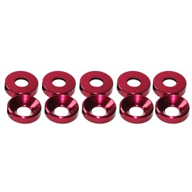 Flat Head Washer Gasket Countersunk Alloy Aluminum Countersunk Head Anodized Washers M3 Red 10PCS
