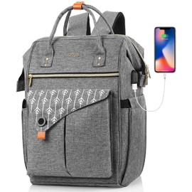 RJEU Travel Backpack for Women, Laptop Backpack with Usb Charging Port, Anti Theft Water Resistant College School Bookbag Computer Backpack Fits 17.3 Inch Laptop Notebook