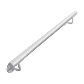 Purife 3 FT Heavy Duty Metal Stairs Railing Indoor White, Wall Mount Pipe Stair Handrail - Hand Rails for Indoor & Outdoor Steps, Banister Deck Porch Patio Railing, Wall Grab Bars for Seniors
