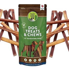 Supreme 12-inch Standard Bully Sticks by Sancho and Lola’s (10 Pack) All-Natural, Long-Lasting Dog Chew Treats - Free-Range, Grass-Fed Beef - Low Odor