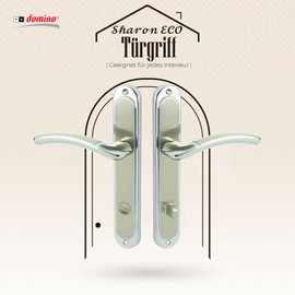 domino Door Handle Set WC78 Door Handle for Room Door, Office Door, Cellar Door & Interior Door L-Shape Door Fittings Stainless Steel Nickel Door Handle Set SHARON M6/M9