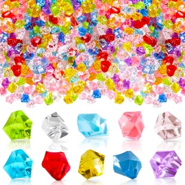 PVFZXS 200 Pieces Decorative Stones, Gemstones for Children, Decorative Stones, Diamonds, Children, Gemstones, Children's Birthday Party for Pirate Treasure, Wedding, Vases, Table Decoration, Crafts
