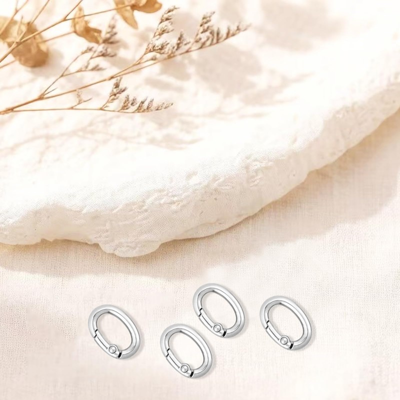 12 Pcs Oval Clasp Carabiner Necklace Clasp and Closures for