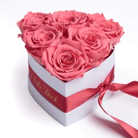 Rosemarie Schulz Heidelberg Infinity Rose Box in Heart Shape with Preserved Roses in Red Valentine's Day Gift