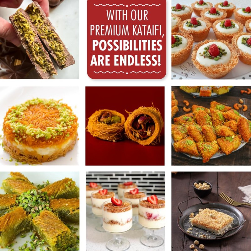 Hakan Kataifi Shredded Phyllo Dough, Kataifi Pastry, Kadayif for Dubai