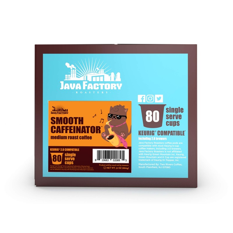 Java Factory Medium Roast Coffee Pods Compatible with K Cup