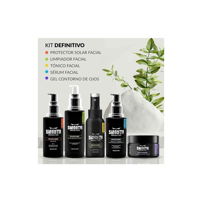 SMOOTH Set Completo de Cuidado Facial Antiedad para Hombre 5