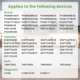 4 Piece Activated Carbon Filter Cooker Hood for Siemens 17004796 HZ9VRCR0, Bosch 17004811 HEZ9VRUD0, Neff 17004806 Z821VR0, Gaggenau CA282111, Activated Carbon Filter Set Accessories