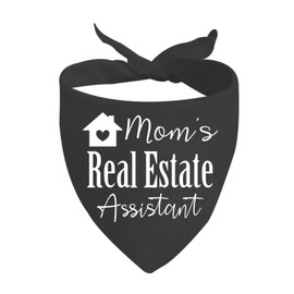JXGZSO 1 Piece Real Estate Dog Bandana Mom's/Dad’s Real Estate Assistant Dog Bandana Real Estate Assistant Cat Scarf (Mom Real Estate D)