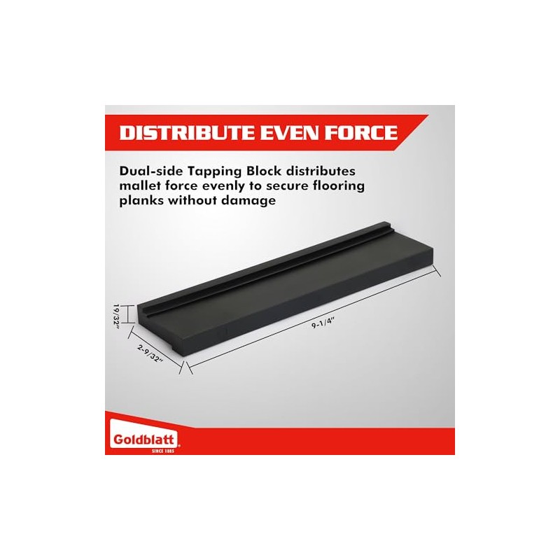 Goldblatt Laminate Wood Flooring Installation Kit with Reinforced Double-Faced Mallet,