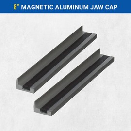 Yost Vises MA-380 Universal 8" Magnetic Aluminium Vise Jaw Caps Smooth Serrated Vise Jaw Cover Jaw Cover fits 8" Inch Vise Easily Attach with Magnet Strip - No Bolts Needed (1 Pair)