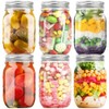 Glass Mason Jars 16oz (6-Pack) – Regular Mouth with Lids