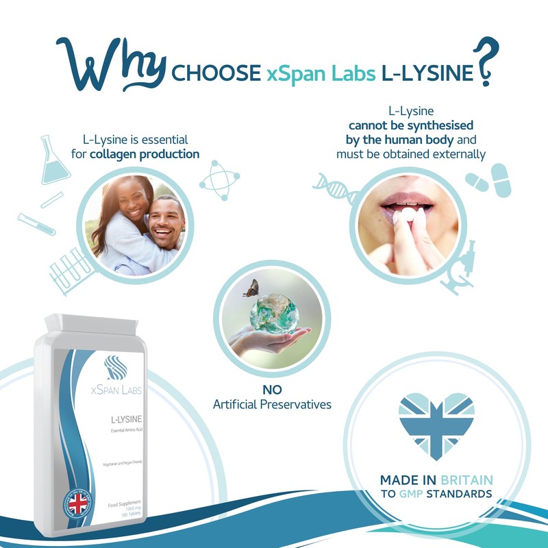 L-Lysine Tablets 1,000mg - 90 Tablets - Potent Vital Amino