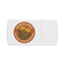 'Dandelions, Natures Free Superfood' Pill Box with Tablet Splitter (PI00035188)