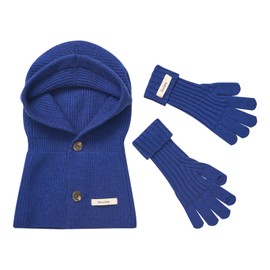 Alexis Leroy 2pcs Balaclava Hat & Glove Sets for Women, Touchscreen Gloves Warmer Hat Women 2 in 1 Set, blue