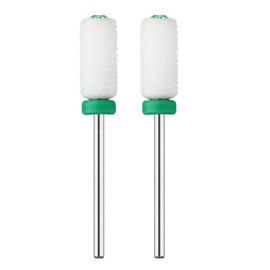 JCMASTER® 2 x Premium Nail Cutter Attachments Ceramic 2.35 mm Bits Cylinder Gel Nails with Crystal Coarse Acrylic Manicure, Pedicure, Callus Nail Modelling Professional Grinding Body Including Holder