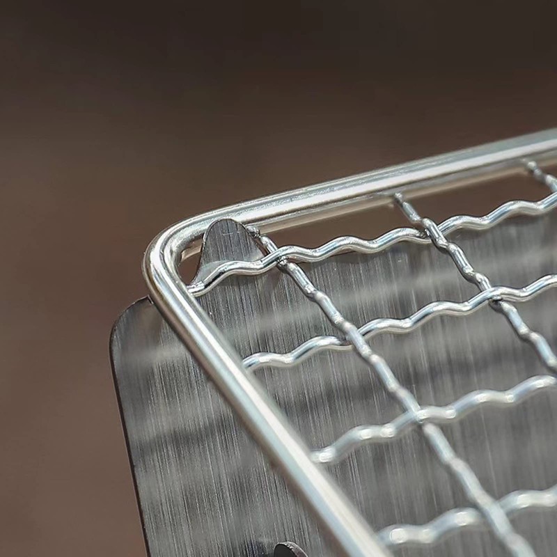 JDIEOQA Folding Campfire-Grill, Portable Stainless Steel Grate Barbeque Grill Small