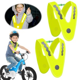 UOY Children's Safety Vest, Pack of 2 Lightweight Children's Reflective Vest, Children's Safety Vest, Lightweight Children's Safety V-Shape Vest for Better Visibility for Cycling, Sports