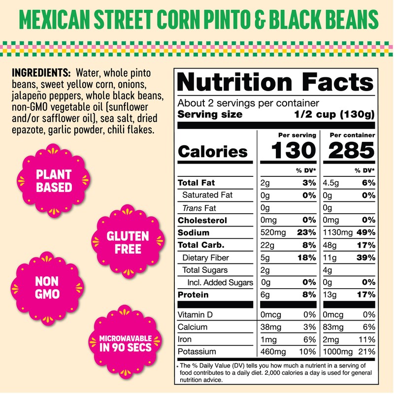 SOMOS Mexican Street Corn Pinto & Black Beans 10oz (Pack