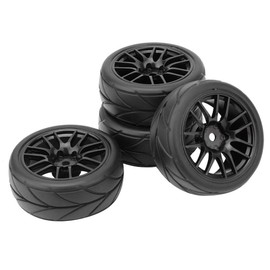 Rc Car Wheels, 4PCS RC Racing Rubber Tires Fit HSP HPI 9068-6081 1/10 Car On Road Wheel Rim