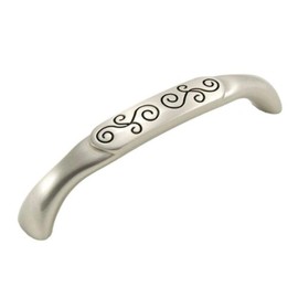R.K. International Palermo 5" Center Arch Pull Finish: Satin Nickel with Black