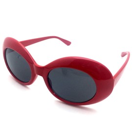 Grunge Round Sunglasses, Oval Large, Big Frame, red