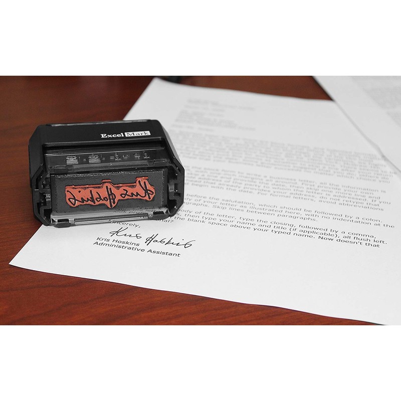 Custom Signature Stamp - Self Inking - Black Ink -
