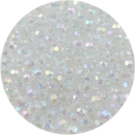 Daiyifiy 200 Pcs 10MM Round Faceted Acrylic Beads AB Color Transparent Crystal Acrylic Beads Round Bicone Beads for Jewelry Making, Bracelets Necklaces Earrings Wind (121- Transparent AB)