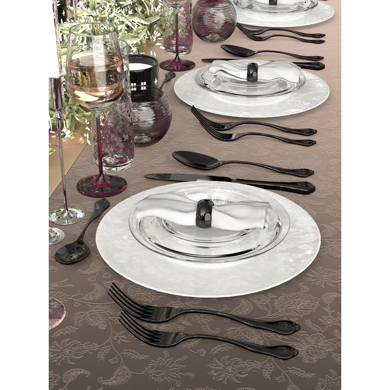 Beaded Edge 20-Piece Black Silverware Set, Mirror Polished Premium Stainless-Steel