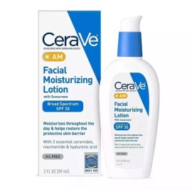 CeraVe AM Facial Moisturizing Lotion with SPF 30 | Oil-Free 3 Ounce