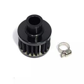 Unbranded BLACK 12MM MINI AIR OIL BREATHER FILTER FOR HONDA CIVIC D16Z6 D16Y8 CARBON FIBER