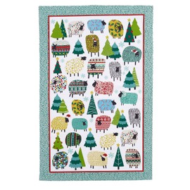 Ulster Weaver Christmas Polka Dot Sheep Cotton Tea Towel, Multi-Colour