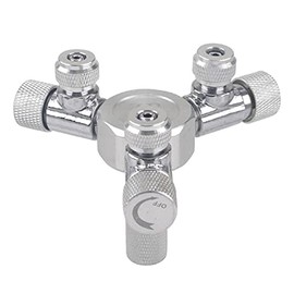 CENPEK Aquarium Plant 3 Way Splitter Control Valve CO2 Tank Metal Silver