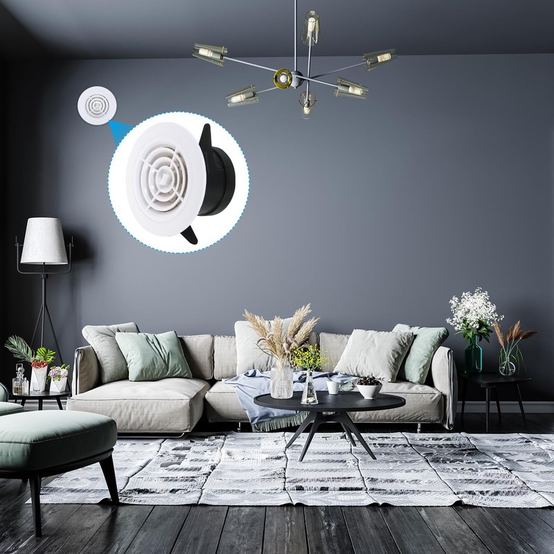 PATIKIL 5 Inch Round Air Vent, Adjustable Ceiling Diffuser Grill