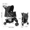 Pet Stroller, 35 lbs Weight Capacity, Foldable Dog Stroller Cart,